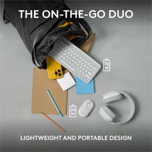 Logitech Pebble 2 Combo, Wireless Keyboard and Mouse, Quiet and Portable, Customizable, Logi Bolt, Bluetooth, Tonal White 