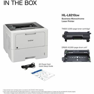 Brother HL-L6210DW Business Monochrome Laser Printer with Large Paper Capacity, Wireless Networking, and Duplex Printing -