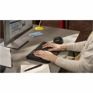 Logitech Wave Keys for Business Keyboard - Wireless Connectivity - USB Type A Interface - Danish, Norwegian, Swedish, Finn