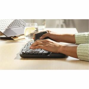 Logitech Wave Keys for Business Keyboard - Wireless Connectivity - USB Type A Interface - English (US) - QWERTY Layout - G