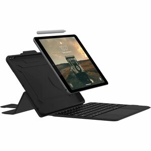 Integrated Bluetooth Keyboard With Trackpad iPad 10.2" 7/8/9G Case - Black/Ash - Drop Resistant, Spill Resistant, Shock Re
