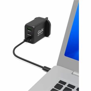 Port Connect 65 W AC Adapter - 1 USB - 2 USB Type-C - For Notebook - United Kingdom - 2 m Cable - 120 V AC, 230 V AC Input