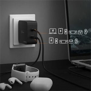 j5create 102 W AC Adapter - 1 Pack - Universal Adapter - 2 USB Type-C - For Headphone, Notebook, Portable Gaming Console, 