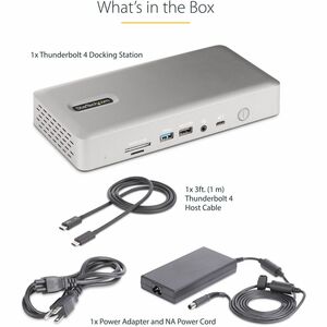 StarTech.com Universal USB4 & Thunderbolt 4 Docking Station, 98W Quad/Triple/Dual Display Dock with HDMI/DP for Macbook / 