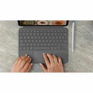 Logitech Combo Touch Keyboard/Cover Case Apple, Logitech iPad (10th Generation) iPad - Oxford Gray - Scrape Resistant, Bum