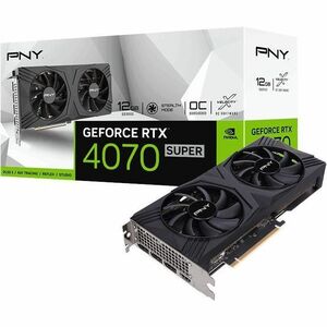 Carte Graphique PNY NVIDIA GeForce RTX 4070 SUPER - 12 Go GDDR6X - 7680 x 4320 - 1,98 GHz Matériau - 2,49 GHz Boost clock 