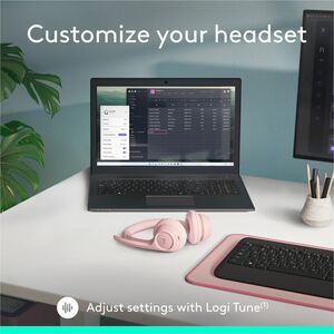 Logitech Zone 300 Wireless Bluetooth Headset With Noise-Canceling Microphone, Rose - Stereo - Wireless - Bluetooth - 98.4 