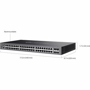 TP-Link Omada SG3452P 48 Ports Manageable Ethernet Switch - Gigabit Ethernet - 10/100/1000Base-T, 1000Base-X - 2 Layer Sup