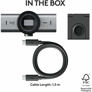 Logitech BRIO 705 Webcam - 8.5 Megapixel - 60 fps - Graphite - USB Type C - 4K - 4096 x 2160 Video - STARVIS Sensor - Auto