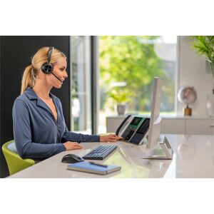 Poly Voyager 4300 UC 4310 Wired/Wireless Over-the-head, On-ear Mono Headset - Black - Siri, Google Assistant - Monaural - 