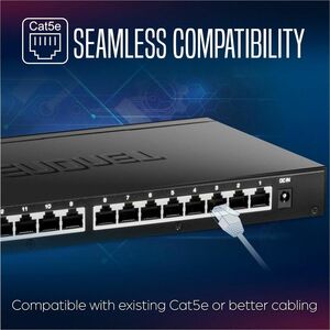 TRENDnet TEG-S3160 16 Ports Ethernet Switch - 2.5 Gigabit Ethernet - 2.5GBase-T - 2 Layer Supported - 7.26 W Power Consump