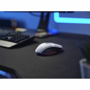 Souris de jeu Optique Trust Felox GXT 110 - Fréquence radio - USB 2.0 Type A - 6 Bouton(s) - Blanc - Câble - 2,40 GHz - Re