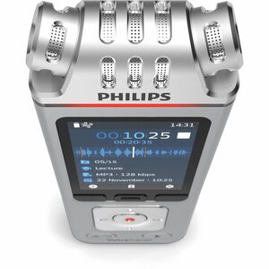 Philips Voice Tracer DVT4110 Digital Voice Recorder - [Built-in] Microphone, Speaker, Battery - Omni-directional Microphon