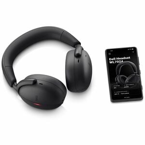 Dell Premier WL7024 Wired/Wireless Over-the-ear, Over-the-head Stereo Headset - Black - Microsoft Teams Certification - Si