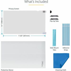 StarTech.com 14-inch 16:10 Flip-Up Privacy Screen with Touch, Anti-Glare Blue Light Filter, Laptop Monitor Screen Protecto