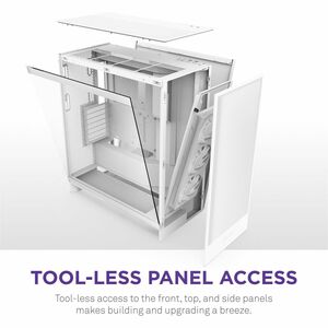 NZXT H7 Flow CM-H72FW-R1 Computer Case - ATX Motherboard Supported - Mid-tower - Galvanized Cold Rolled Steel (SGCC), Temp