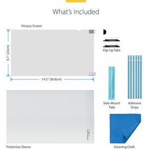 StarTech.com 17-inch 16:10 Flip-Up Privacy Screen with Touch, Anti-Glare Blue Light Filter, Laptop Monitor Screen Protecto