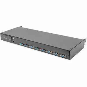 Digitus LCD Rack Console KVM Switch - Jet Black - 48.3 cm (19") LCD - HD - 1920 x 1080 - 3 x USB - 8 x VGA - Keyboard - To