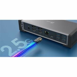 j5create JTD568 raio 4 Estação de ancoragem para Smartphone, Monitor, Leitor de cartão de memória, Notebook - Capacidade d