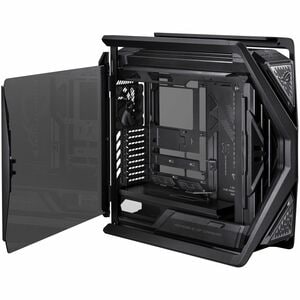 ROG Hyperion GR701 BTF Edition E-ATX computer case motherboard hidden connectors design support 420 mm dual radiator suppo