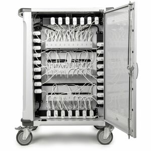 Rocstor Volt C32 Charging Cart - 0 Shelf - 3 Drawer - 4 Casters - 5" Caster Size - Steel, Rubber - 21.74" Width x 32.29" D