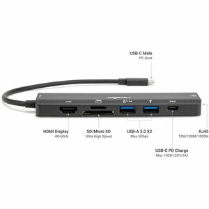 Rocstor Premium Docking Station - for Monitor, Desktop PC, Notebook, Memory Card Reader, Smartphone - Charging Capability 