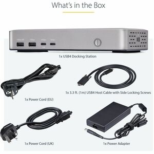 StarTech.com USB4 Docking Station for Tablet, Monitor, Smartphone, Notebook - Charging Capability - 165 W - Space Gray - D
