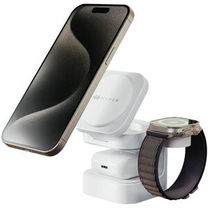 Hyperjuice HyperJuice HJ3320WHGL Induction Charger - White - For Smartwatch, Qi2-enabled Device, Smartphone, Android Devic