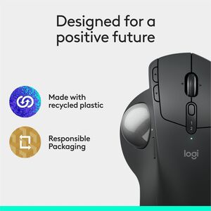 Logitech MX Ergo S Plus Advanced Wireless Trackball Mouse, USB-C Rechargeable Wireless Ergonomic Mouse With Bluetooth and 