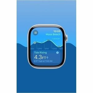 Apple Watch Series 10 Smart Watch - 46 mm Case Height - 39 mm Case Width - Argenté Case Color - Denim Band Color - Alumini