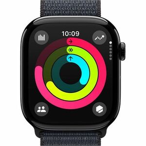 Apple Watch Series 10 Smart Watch - 46 mm Case Height - 39 mm Case Width - Jet Noir Case Color - Encre Band Color - Alumin