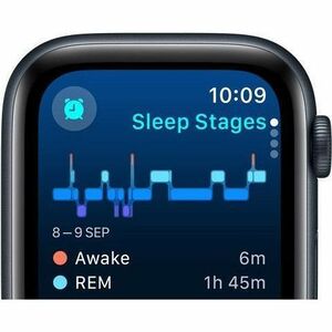 Apple Watch SE Smart Watch - 44mm Case Height - 38mm Case Width - Media noche Case Color - Media noche Band Color - Alumin