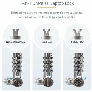 StarTech.com Cable Antirrobo Universal de Laptop de 2m - Serializado - Compatible con Noble Wedge®/Nano/K-Slot - 2.01m Cab