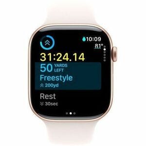 Apple Watch Series 10 Smart Watch - 46 mm Case Height - 39 mm Case Width - Rose Gold Case Color - Light Blush Band Color -