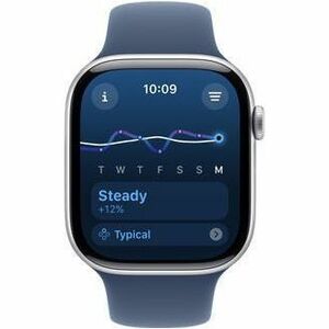 Apple Watch Series 10 Smart Watch - 42 mm Case Height - 36 mm Case Width - Silver Case Color - Denim, Blue Band Color - Al