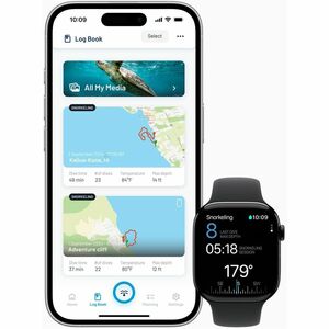 Apple Watch Series 10 Smart Watch - 46 mm Case Height - 39 mm Case Width - Jet Black Case Color - Black Band Color - Alumi