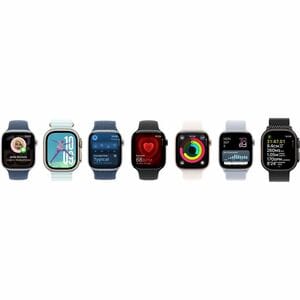 Apple Watch Series 10 Smart Watch - 42 mm Case Height - 36 mm Case Width - Jet Black Case Color - Black Band Color - Alumi