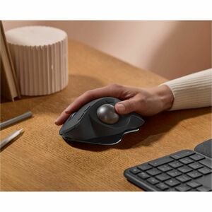 Logitech MX Ergo S Trackball - Bluetooth - USB Type A - Optical - 8 Button(s) - 6 Programmable Button(s) - Graphite - Wire