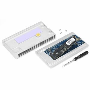 OWC Express 1M2 Drive Enclosure PCI Express NVMe - USB4 Host Interface - Silver - TAA Compliant - 1 x SSD Supported - 40 G