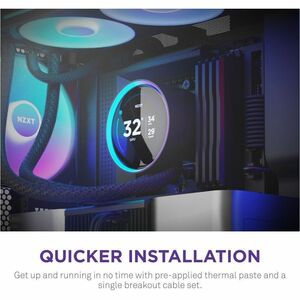 NZXT Kraken Elite 240 RGB RL-KR24E-B2 1 Cooling Fan/Radiator/Pump - Processor - 127.63m³/h Maximum Airflow - 2400 rpm - Li