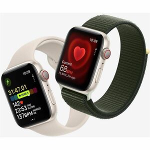 Apple Watch SE Smart Watch - 4 cm (1.57") Case Height - 3.40 cm (1.34") Case Width - Starlight Case Color - Starlight Band