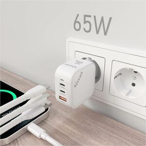CHARGER GAN 65W 2XUSB-C PD3.0 QC4.0 1XUSB-A QC3.0 WHITE