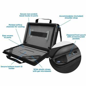 MAXCases Work-In Carrying Case for 27.9 cm (11") to 35.6 cm (14") Chromebook - Black - Scratch Resistant, Slip Resistant -