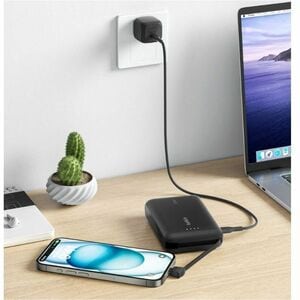 Belkin BoostCharge Power Bank - Black - For Smartphone, Tablet PC, iPad mini, iPad Pro - 2 x Type-C 20W - 10000 mAh - 20 W