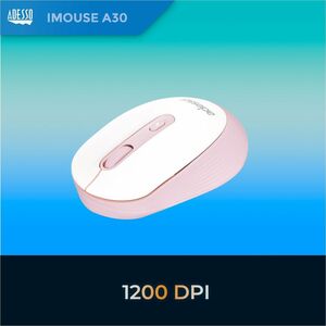 Adesso iMouse A30P Wireless Mouse with AI CoPilot Shortcut Button (Pink) - Optical - Wireless - 30 ft - Radio Frequency - 