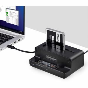 StarTech.com Duplicateur de Disque M.2 NVMe vers 2,5/3,5" SATA, Clonage de SSD à Deux Baies, NVMe à SATA/SATA vers NVMe, J