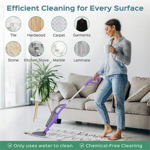 Turonic ST3 10-in-1 Steam Mop - 1500W Floor Steamer with Detachable Handle - 110°C Steam, 25-Min Runtime, Handheld Cleaner