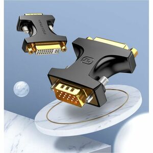 Vention DDDB0 Video Adapter - 1 x VGA - Male - 1 x 29 pin DVI Digital Video - Female - Gold Contact - Black