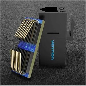 Vention IPGB0 Network Adapter - 1 Piece - 1 x RJ-45 Network - Female - 1 x RJ-45 Network - Female - Gold Contact - Black