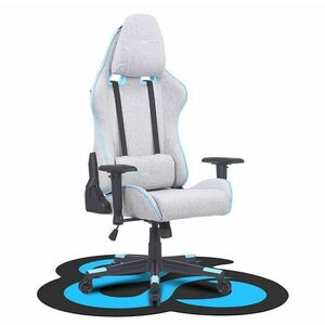 NEWSKILL Chair Mat for Chair, Floor - 1000 mm Width x 1000 mm Depth x 3 mm Thickness - Rug Pad - MicroFiber - Black, Blue